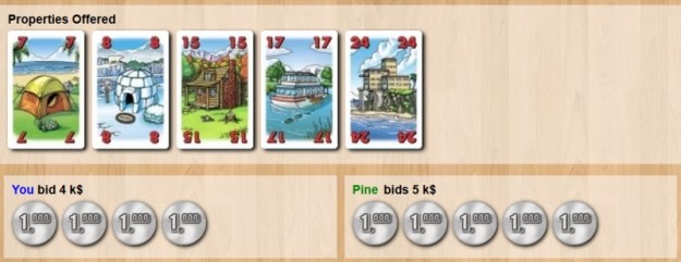 For Sale on Board Game Arena