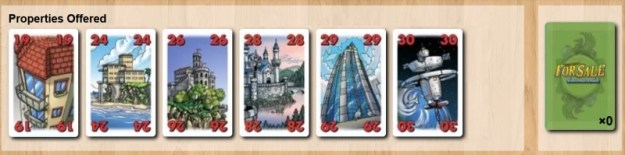 For Sale on Board Game Arena