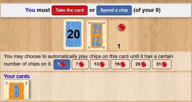 No Thanks! on Board Game Arena